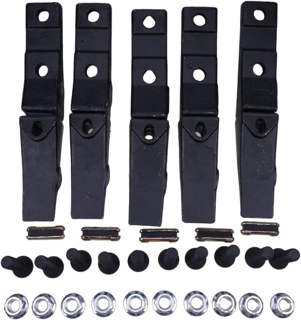 JZGRDN 5PK Teeth 6737322Y 6737322 Compatible with Bobcat Style Skid Steer Bolt-On Shanks Teeth & Pins- Assembly