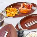 QZYL 50 PCS Football Plates, Football Party Plates, Football Shaped Disposable Paper Plates, Touchdown Party Plates, Football Party Supplies for Football Decorations Sports Birthday Decoration