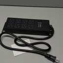 CCCEI Black Heavy Duty Power Strip Surge Protector 20 AMP, 8 Outlets 12 Gauge Industrial Shop Garage Metal Multiple Outlets, 4 FT Extension Cord 5-15P Adapter High Amp 6-20R T-Slot 20a for Appliance