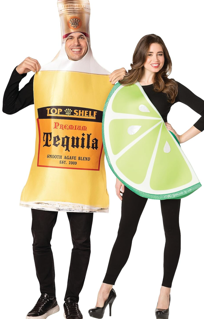Rasta Imposta Tequila Bottle & Lime Slice Couples Costume Liquor Drink Dress Up Cosplay Costumes, Adult One Size
