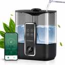FLYMOON Humidifier for Bedroom, Top Fill 5L Cool Mist Humidifiers with 28dB, Smart Humidifier for Large Room, Plants, Auto-Off, 12H Timer, 50 Hour Runtime,Tuya App Control, Black
