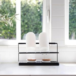 Selegna Baby Bottle & Dish Dryer - Space Saving Narrow Two Tier Tower Over Sink Instant Dry Rack (Black)