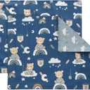 PurpleEssences Reusable Cloth Placemats | Reusable, Eco-Friendly | 15"x13", 2-ply, Thick, Absorbent, Machine Washable | Set of 2 Placemats - Teddy