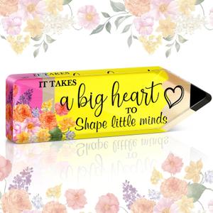 Acrylic Best Teacher Appreciation Gifts for Women Thank You Teacher Gifts from Student Back to School Present for Office Desk Christmas Paperweight Keepsake Decor(Pencil)