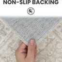 2.6x16 Washable Runner Rug for Kitchen, Cream Beige Yellow White Grey Soft Classic Runner with Non-Slip, Non-Shedding Distressed Floral Rug for Hallways Entryway Bedroom Laundry Indoor