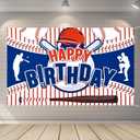 Baseball Party Decorations Happy Birthday Banner for Boys Kids Teens - Large Sport Themed Banner for Christmas Holiday Party Supplies