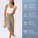 Women's Capri Pants Wide Leg Quick Dry Hiking Capris Water Resistant UPF50 Lightweight Loose Travel (L)