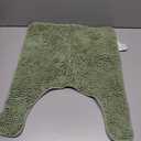 GORILLA GRIP Plush Absorbent Shaggy Chenille Bath Rug Mat for Oval Toilet Base with Rubber Backing, Machine Washable Rugs, Soft Microfiber Contour Mats for Toilets, Quick Dry, Bathroom Decor, Sage 23"×19"