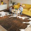 Cowhide Rug Area Rugs for Living Room, 6x9 Cow Print Rug Machine Washable for Bedroom Dining Room Western Home Decor Non-Slip Low Pile Indoor Floor Carpet