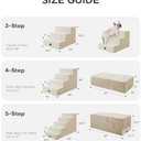Made4Pets Dog Stairs for Small Dogs, Extra Wide Dog Steps for Bed Couch Sofa and Chair, 35D Foam Pet Steps for Small Dogs and Cats(Up to 40lbs), Non-Slip Bottom Pet Stairs, Beige, 3 Steps