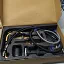 KENES Brushed Gold Pull Down Bathroom Faucet, 8 Inch 2 Handle Widespread Bathroom Faucet 3 Hole with Pull Out Sprayer, Bathroom Sink Faucet with Pop Up Drain & Supply Lines