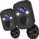 Rraycom Security Cameras Wireless Outdoor, 2pcs 2k Cameras for Home Security with Motion Detection Siren Alarm WiFi Surveillance Indoor Camera, Color Night Vision, 2-Way Talk, Waterproof, Cloud/SD