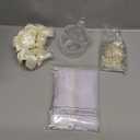 Chuangdi 12 Sets 48 Pcs Baptism Favors for Guests Crystal Candy Bowl Gifts with 12 Pcs Cross Rosary for Baptism Decorations Wedding Baby Shower Supplies First Communion Party(White)