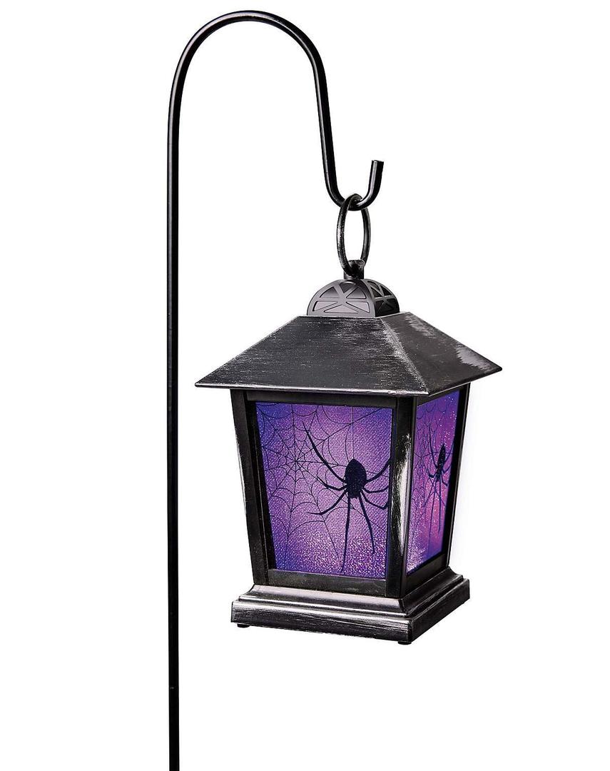 Spirit Halloween Purple LED Creepy Spider Lantern Pathway Markers, 3 Pack, Halloween Lighting, Outdoor Decor, Multicolor