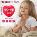 Zubebe 48 Pcs Christian Heart Stress Balls Bulk, John 3: 16 Jesus Loves You Foam Squeeze Balls, Religious Gifts for Sunday School Church Baptism First Communion Easter Vbs Party Favors (Red)
