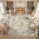 cotiled 8x10 Area Rug for Living Room Large Modern Neutral Abstract Rugs Washable Nonslip Backing Soft Carpet for Bedroom Dining Room Office Decor Brown