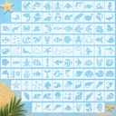 Fainne 100 Pcs Small Stencils for Crafts, 1.5 Inch Reusable Painting Stencils Painting Crafts Templates for Wood, Wall, Home Decor, Canvas, Fabric (Marine Life)