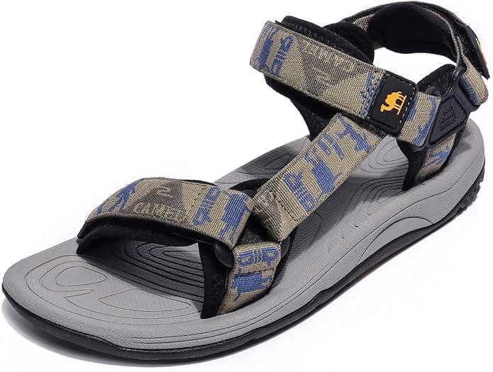 CAMEL CROWN Mens Waterproof Hiking Sandals with Arch Support Open Toe Summer Outdoor Beach Water Comfortable Sport Sandals (8, Green)