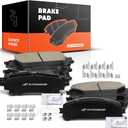 A-Premium Front and Rear Ceramic Brake Pads Set Compatible with Lexus and Toyota Models - RX350, RX450h 2010-2015, Highlander 2014-2018, Sienna 2011-2018, with Hardware, 8-Pack
