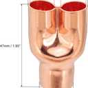 PATIKIL 5/8" x 1/2" x 1/2" ID Tee Y Type Copper Fitting, 2 Pcs Welding Joint Split Union Intersection for HVAC, Air Conditioning Refrigeration System