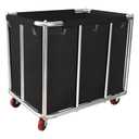 Laundry Cart Commercial Black,11.35 Bushel Large Industrial Rolling Laundry Hamper with 4 Inch Wheels,Household Heavy Duty Laundry Baskets with Stainless Steel Frame, 260 LBS Weight Capacity