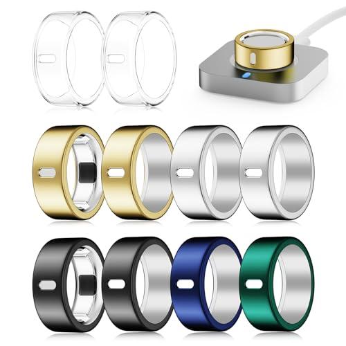 Snyeest 10 Pack Cover Compatible for Oura Ring 4/Gen 3 Heritage/Gen 3 Horizon,(NOT Compatible with Oura 4 Ceramic),Charging Directly,Rugged TPU Elastic Finger Protector for Workout Women Men-Size 8