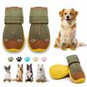 Dog Boots for Large Dogs, Medium Dog Boots & Paw Protectors for Hardwood Floors, Outdoor Dog Booties for Hot Pavement Winter Snow Hiking, Dog Shoes with Reflective Strips