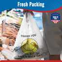 Fuxury 1000 Count Happy Smiling Face Thank You Plastic Bags (11.5 x 6.5 x 21) White, Have a Nice Day T-shirt Bags for Business, Grocery, Take Out, To Go, Retail Shopping in Bulk (Made in USA)