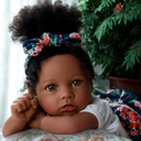 BABESIDE Reborn Baby Dolls Black Girl, 20 Inch Realistic Black Baby Newborn African American Real Life Girl Dolls Soft Vinyl and Cloth Body with Feeding Kit Gift Box for Kids Age 3+