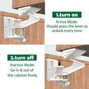Vmaisi 12 Pack Cabinet Locks Child Safety Latches - Baby Proofing Cabinets Drawer Lock with Adhesive Easy Installation - No Drilling or Extra Screws (White)