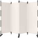 Room Divider, 4 Panel Upgraded Folding Privacy Screen, 88 Highly Secretive Separation with 3 Metal Feet, Partition Screen, Lightweight Freestanding Wall Divider Bedroom (White)