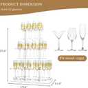 Champagne Display Holder Stand for Party With 32 Slots, Cocktail Tree Stand for Drinks 3 Tier Clear Acrylic Wine Glass Stemware Display Rack, Champagne Flute Wall Holder with Led Light for Party