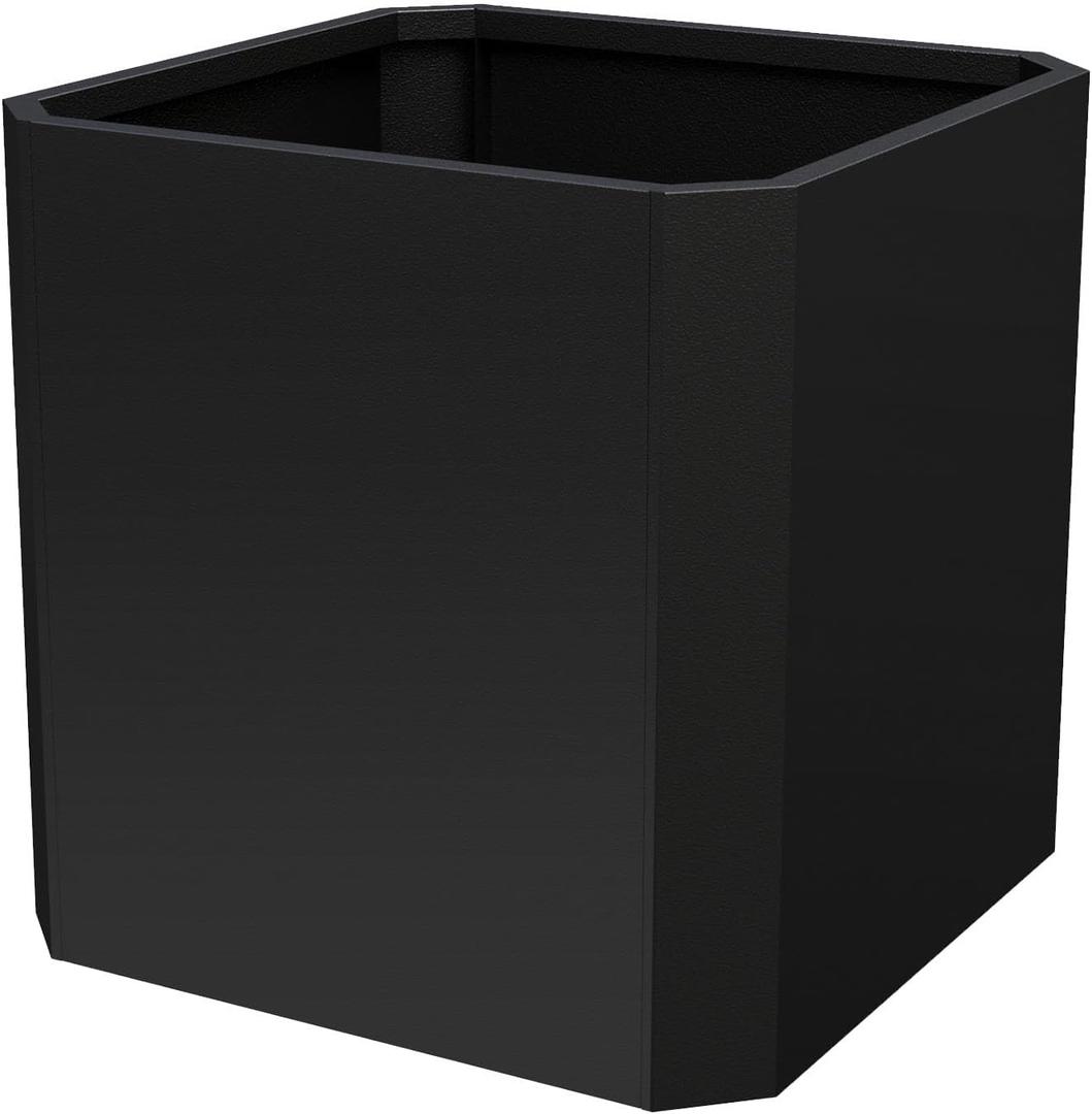 Metal Planter Box-26 L X26 W X26 H-Steel Planters for Outdoor Plants, Large Square Planter Box, Heavy Duty Black Metal Planter Pot for Patio, Deck, Garden, Yard, Drainage Holes, Easy Assembly
