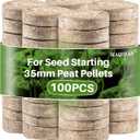 MAQIHAN 50PCS Peat Pellets for Seedlings - 35MM Seed Starter Pellets Peat Pods for Starting Seeds Garden Soil for Planting Transplanting Growing Garden Flower Vegetables Germination Propagation Tray