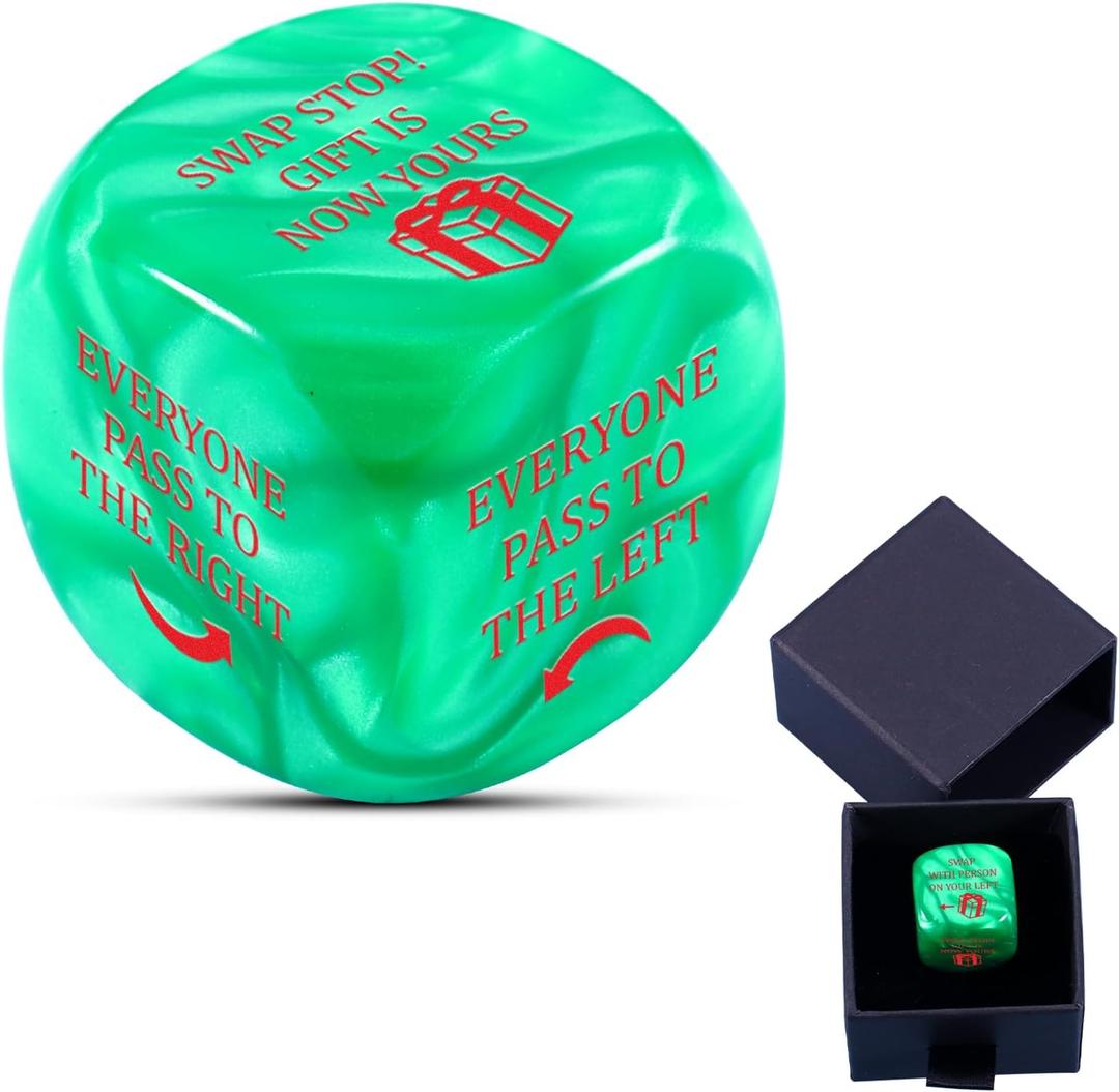 White Elephant Dice Santa Swap Gifts for Exchange Dice Exchange Games Dice White Elephants Gifts for Adults Family Gag Stocking Stuffers for Her Him Secret Santa Gifts