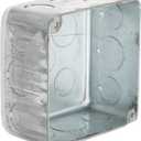 RACO 239 4 in. Square Plenum Box, Eleven 1/2 and Five 3/4 in. Knockouts, Drawn, 2-1/8 in. Deep, Gray