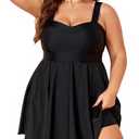 Plus Size Swim Dress - One Piece Swimsuit for Women Tummy Control Bathing Suit Modest Skirted Swimwear 2025,20W