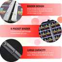 Trading Card Binder for TCG Cards, 9-Pocket Portable Card Collector Ablum Holder Book Fits 900 Cards with 50 Removable Sleeve, Waterproof Card Binder Display Storage Carrying Cases for TCG-Storm