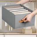 DIMJ Wardrobe Clothes Organizer - Foldable Drawer Organizers for Clothing, Fabric Clothes Organizer, Closet Organizers and Storage Boxes for Jeans, TShirt, Sweaters, Pants, Underwear, Legging (6 Pack, Grey)