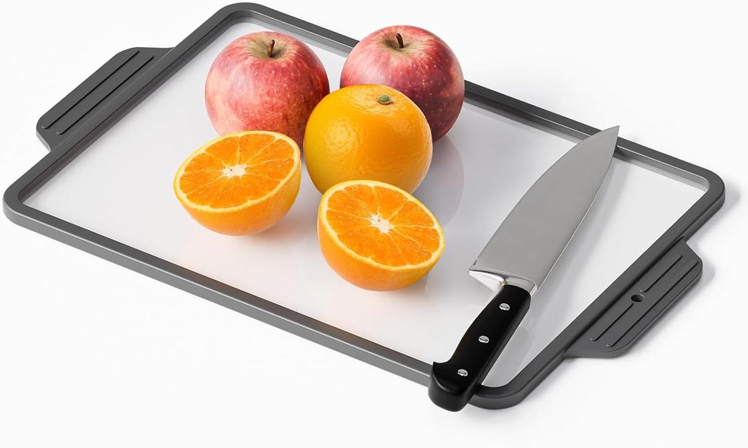 Tempered Glass Cutting Boards for Kitchen Counter, Dishwasher-Safe & Shatterproof with Non-Slip Edge, Housewarming Gifts, 15 * 10 Inch Small Size Clear Cutting Board