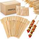 Minatee 3000 Pcs Bamboo Skewers for Appetizers Toothpicks Wide Wooden Skewers Paddle for Kabobs Cocktail Picks Fruit Kababs Bbq Barbecue Sausage Grilling (6 Inches)