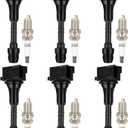 Ignition Coil Packs and Spark Plug fit for 2003 2004 2005 2006 2007 2008 Infiniti G35 FX35 M35, Nissan 350Z, UF401 6734025, Set of 6