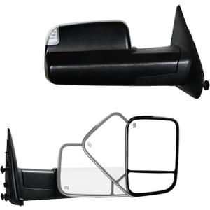 Towing Mirrors fit for Dodge 02-08 Ram 1500 03-09 Ram 2500 3500 Truck Pickup Power Heated Turn Signal Lights View Mirror Pair Black Set LH RH