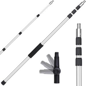Paint Roller Pole, 4-12 FT Paint Roller Extension Pole, Multi-Purpose Sturdy Aluminum Alloy with Twist-Lock Design for Windows, Painting, Dusting and Cleaning