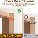 Long Over The Door Hooks Hanger with 15.75" Arms for Easier Access by Shorter, Heavy Duty Door Hanger for Coat, F16U, Fits Standard 1 3/8'' Doors, Towel Racks for Bathroom, White