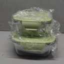 Food Containers Set with Lids Airtight - Plastic Lunch Bento Boxes - Meal Prep Containers, Microwave, Dishwasher, and Freezer Safe (Green)