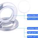 12 Pcs Stainless Curtain Grommets, Inner Diameter 1-9/16 inch (40mm-75mm) Stainless Metal Curtain Eyelet Rings Silence Roman Ring Eyelet for Curtains Drape (Silver, 12-Pack)