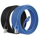 GEARit Cat 6 Ethernet Cable CCA - (15ft, 2-Pack) LAN Network Cord, UTP, Internet, Network Cable Cat 6 Patch Cable - Black & Blue, 15 Feet
