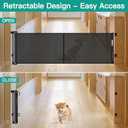 20 Inches Tall Retractable Short Dog Gates for Doorways, Short Pet Gate to Step Over, Extends up to 55" Wide, Step Over Puppy Gates for Stairs Mesh Doggy Gates Small Dog Gate Indoor Outdoor (Black)