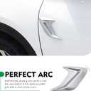 2 PCS 3D Shark Car Hood Air Vent Cover, 6.69" x 8.11" ABS Fender Wing Side Air Flow Decor Trim, Adhesive Anti-Scratch Cars Side Vent Fender Cover, Universal for Car SUV Truck (Silver)